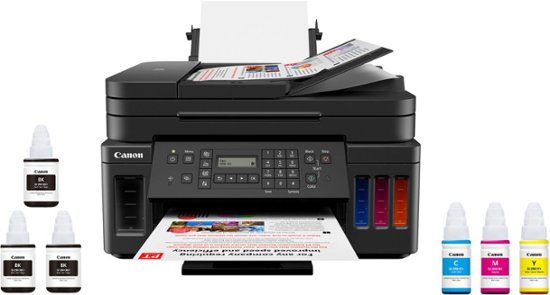 Canon - PIXMA Mega Tank G7020 Wireless All-In-One Inkjet Printer with Fax - Black-Black