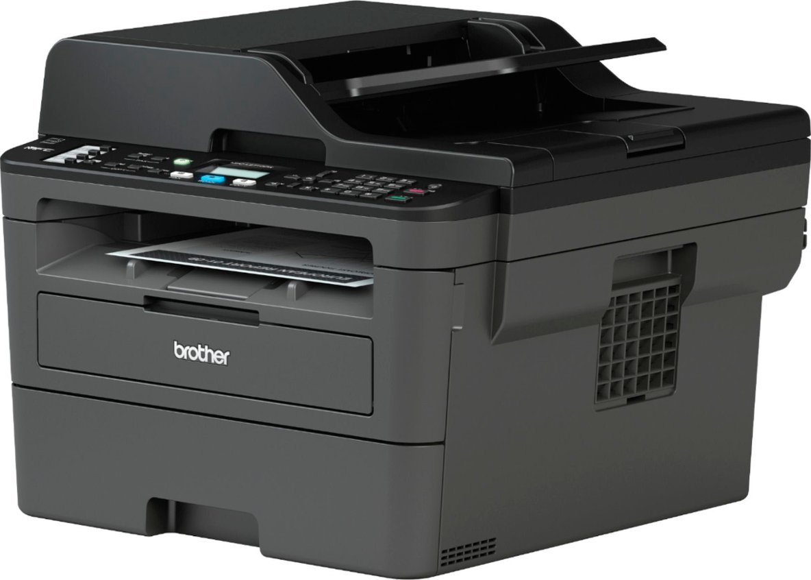 Brother - MFC-L2717DW Wireless Black-and-White All-in-One Laser Printer with up to 500 Pages of Bonus Toner Included - Black-Black