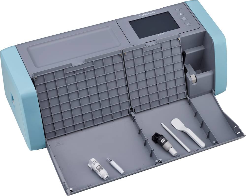 Brother - ScanNCut DX SDX125 Electronic Cutting Machine with Built-in Scanner - Grey/Aqua-Grey/Aqua
