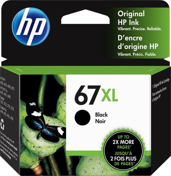 HP - 67XL High-Yield Ink Cartridge - Black-Black