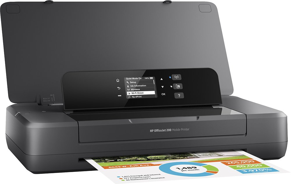 HP - Office Jet 200 Mobile Inkjet Printer - Black-Black