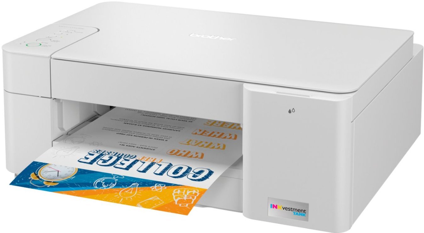 Brother - INKvestment Tank MFC-J1205W Wireless All-in-One Inkjet Printer with up to 1-Year of Ink In-box - White/Gray-White/Gray