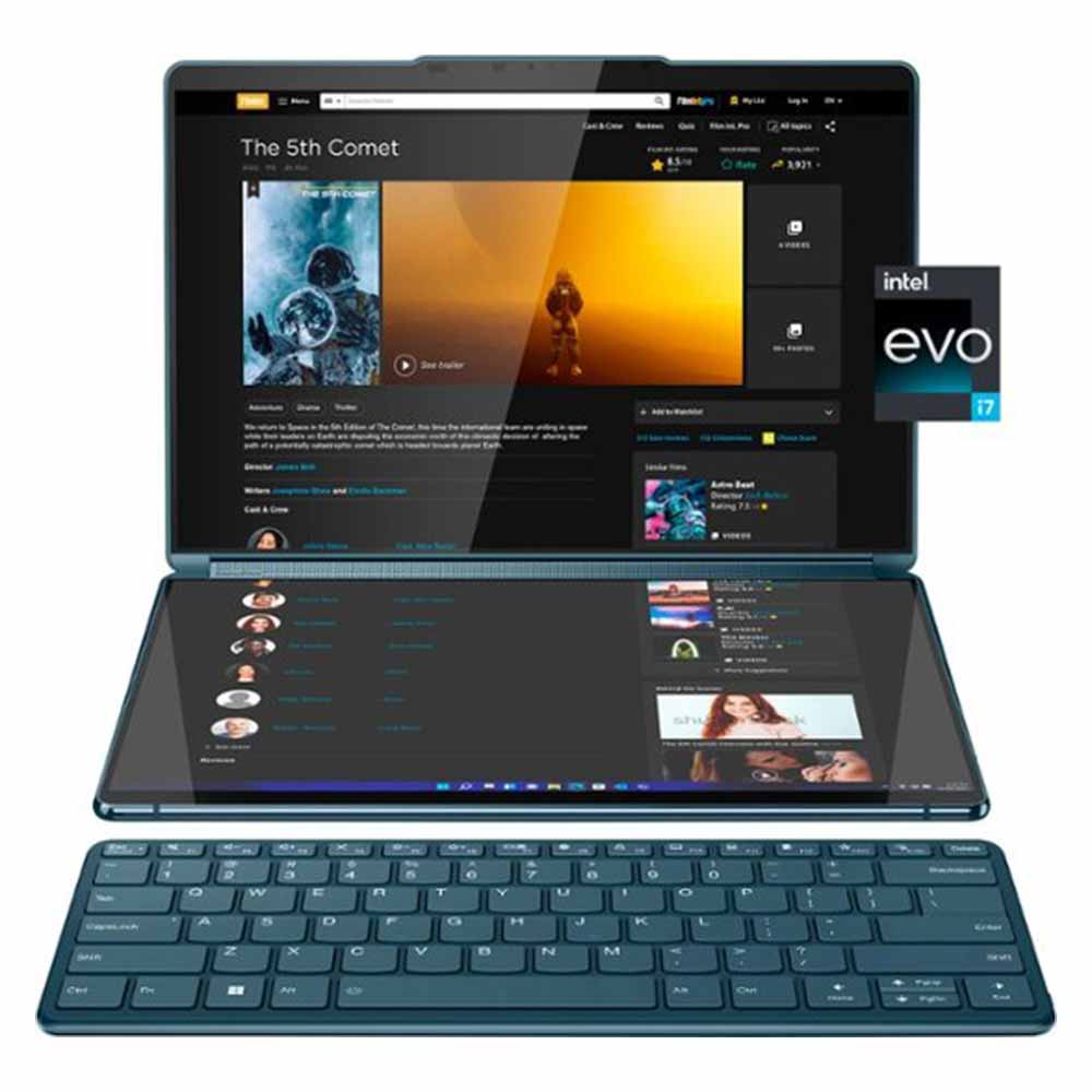 Lenovo - Yoga Book 9i 2-in-1 13.3" 2.8K Dual Screen OLED Touch Laptop - Intel Core i7-1355U with 16GB Memory - 512GB SSD - Tidal Teal-13.3-Intel 13th Generation Core i7-16 GB Memory-512 GB-Tidal Teal
