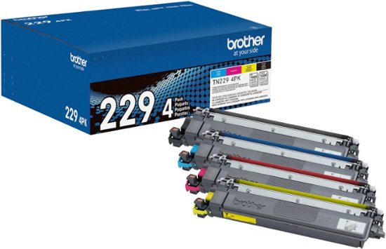 Brother - TN229 4PK 4-Pack Standard-Yield Toner Cartridges - Black/Cyan/Magenta/Yellow-Black/Cyan/Magenta/Yellow