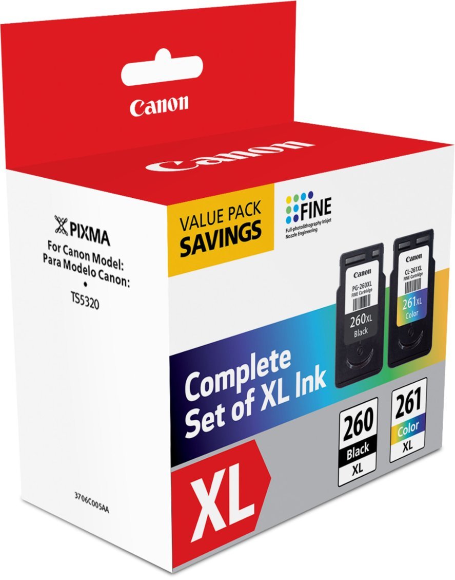 Canon - PG-260 XL / CL-261 XL 2-Pack High-Yield Ink Cartridges - Black/Cyan/Magenta/Yellow-Black/Cyan/Magenta/Yellow