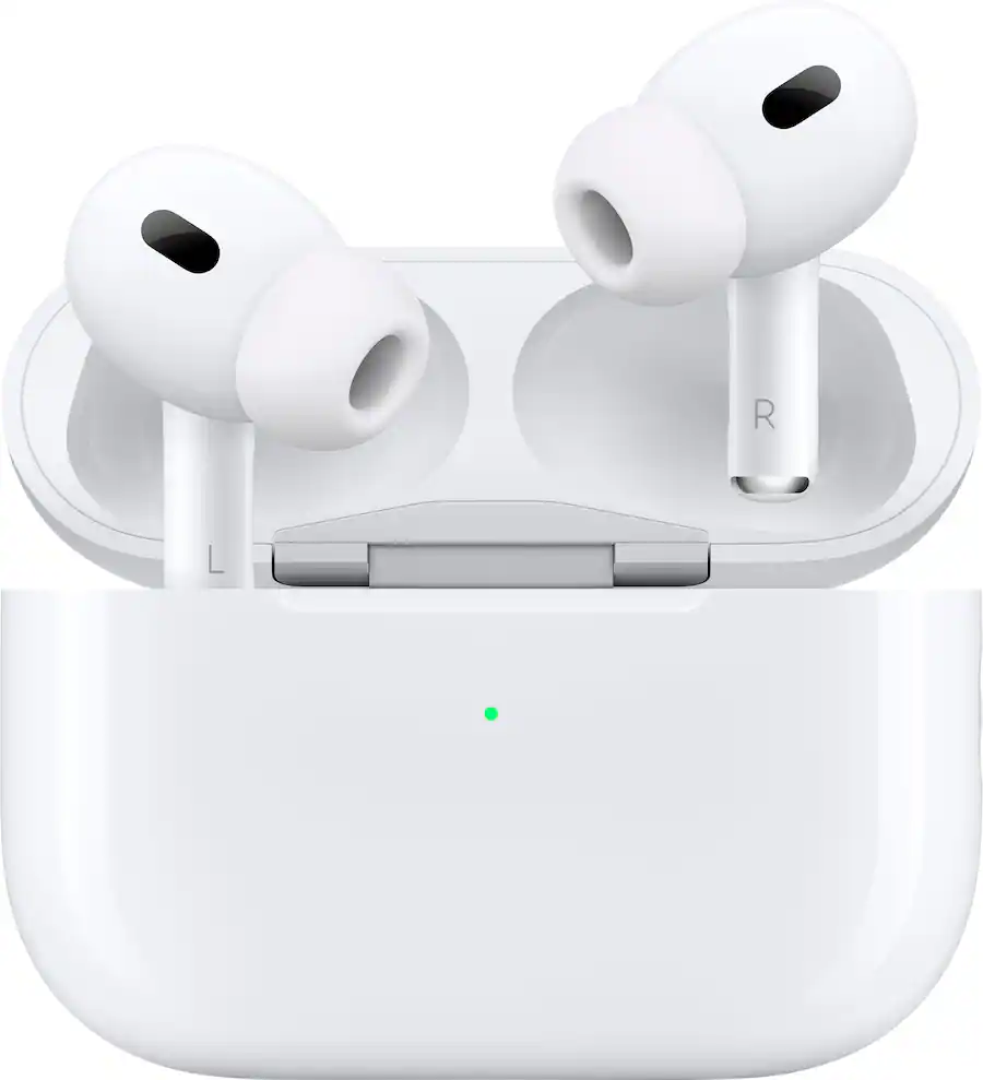 Apple - AirPods Pro 2, Wireless Active Noise Cancelling Earbuds with Hearing Aid Feature - White