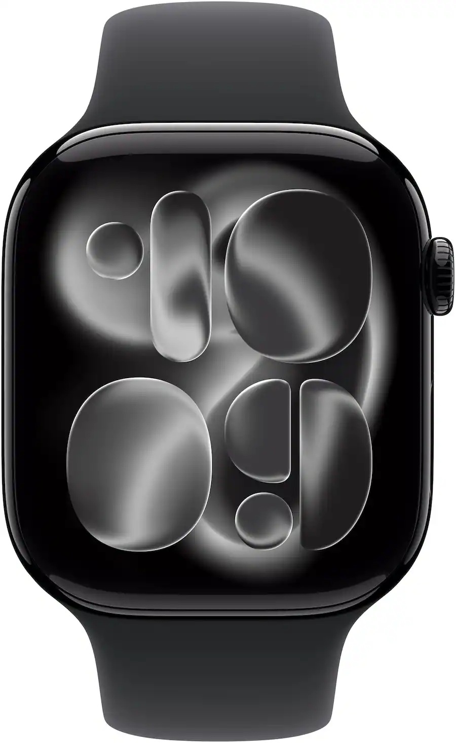 Apple Watch Series 11 (GPS) 46mm Jet Black Aluminum Case with Black Sport Band - S/M - Jet Black - (2025)