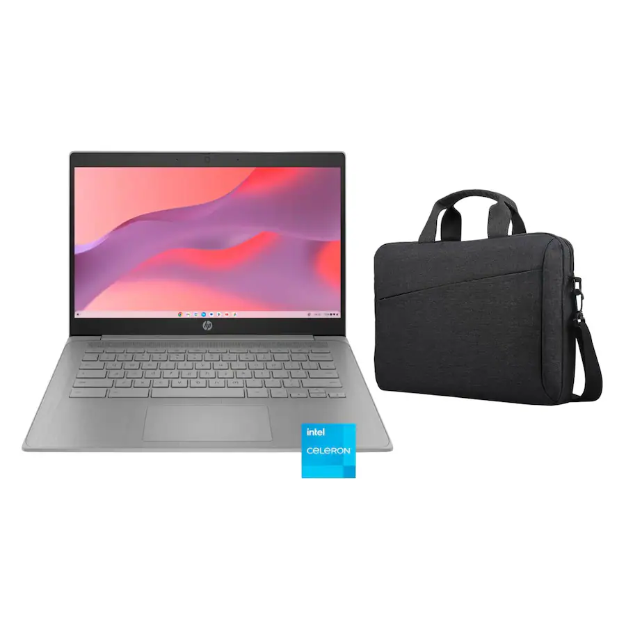 HP - 14" Chromebook - Intel Celeron N4500 2021 - 4GB Memory - 64GB eMMC - Modern Grey + Carry Case