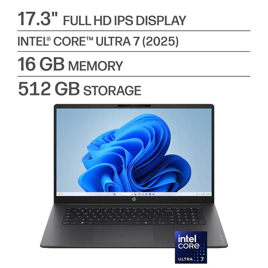 HP - OmniBook 3 17.3" Full HD Laptop - Intel Core Ultra 7 (2025) - 16GB Memory - 512GB SSD - Mica Silver