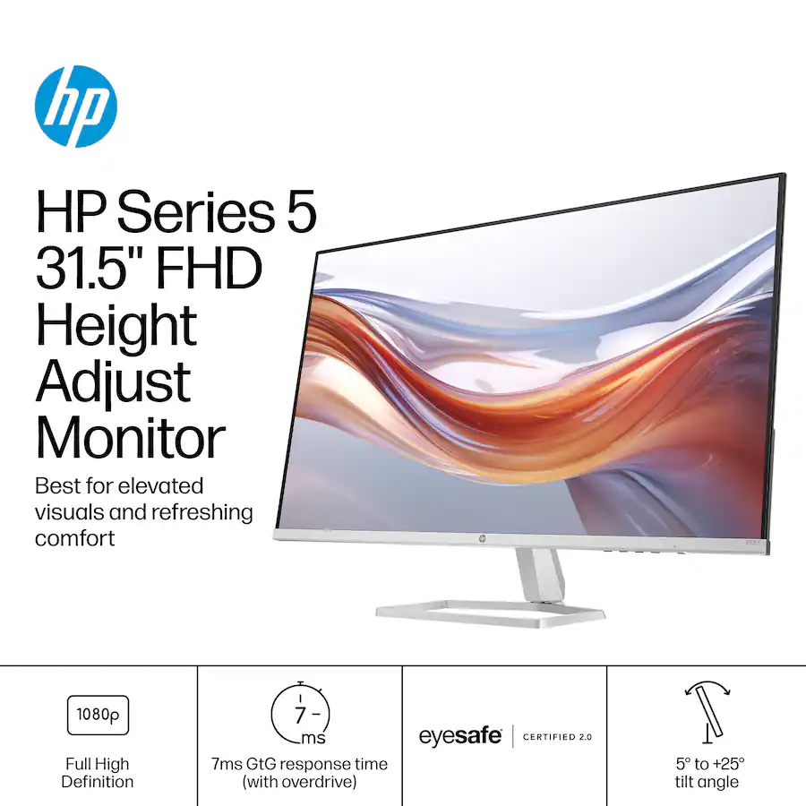 HP - 31.5" VA LED FHD 100Hz Monitor (HDMI, VGA) - Silver & Black - Open Box - Fair