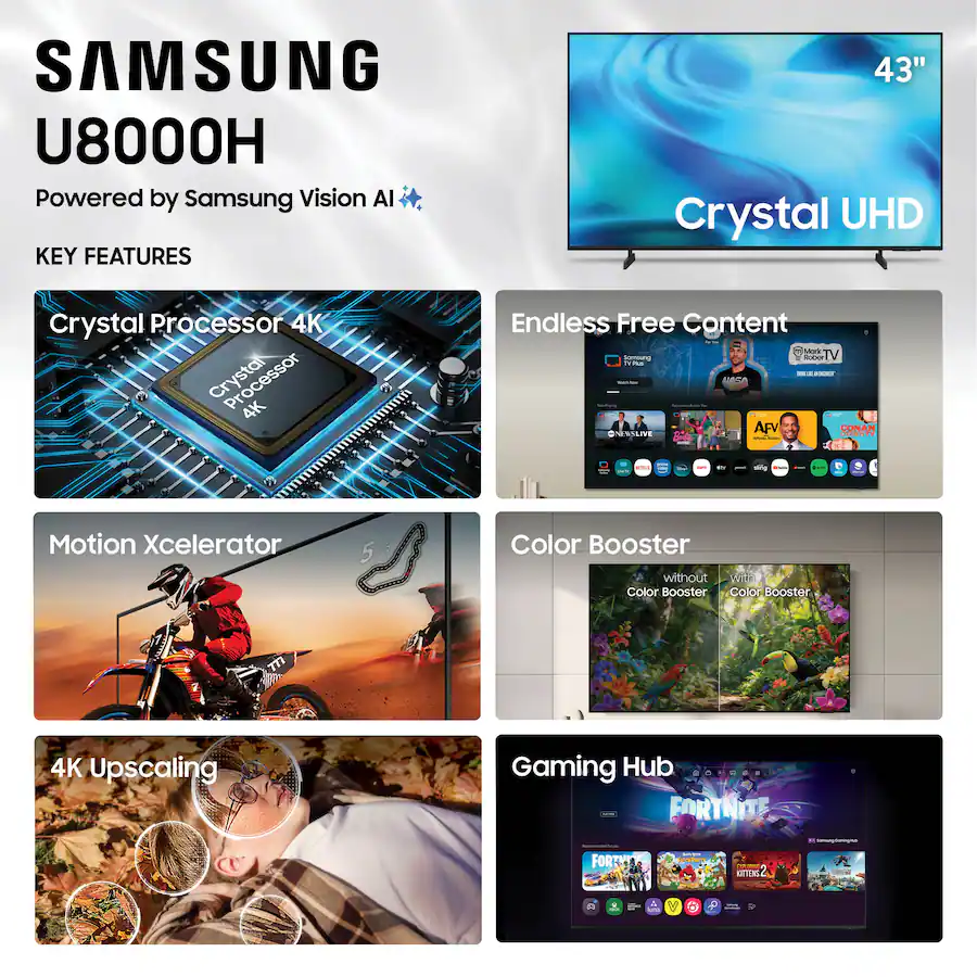 Samsung - 65” Class U8000H Series Crystal UHD 4K Smart Tizen TV (2026)