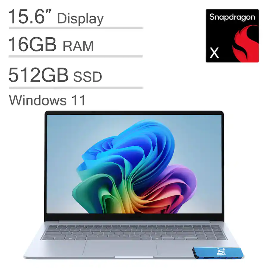 Samsung - Galaxy Book4 Edge - Copilot+ PC - 15.6" LED Laptop - Snapdragon X- 16GB Memory- 512 GB Storage - IST HUB - Sapphire Blue