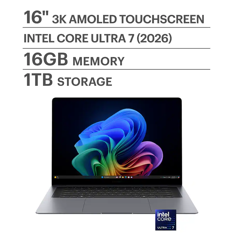 Samsung - Galaxy Book6 Pro - Copilot+ PC - 16" 3K AMOLED Touch Screen Laptop - Intel Core Ultra 7 - 16GB Memory -1TB SSD - Gray