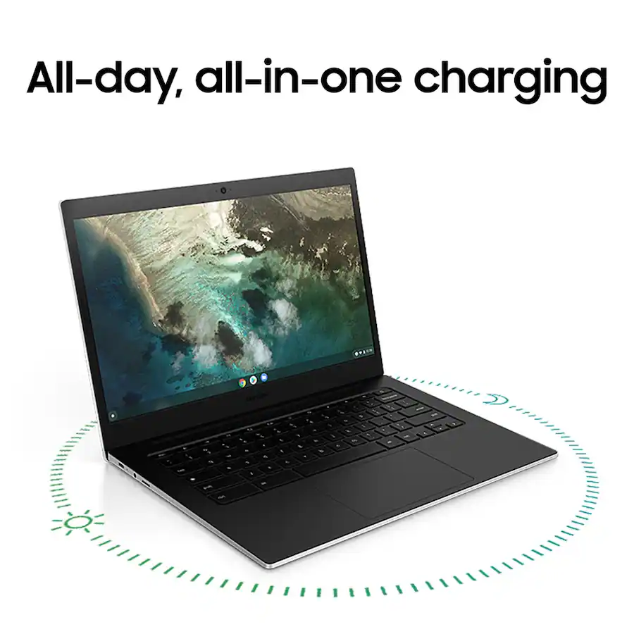 Samsung - Galaxy Chromebook Go - 14" LED Laptop - Intel Celeron- 4GB Memory - 128GB Storage - Silver
