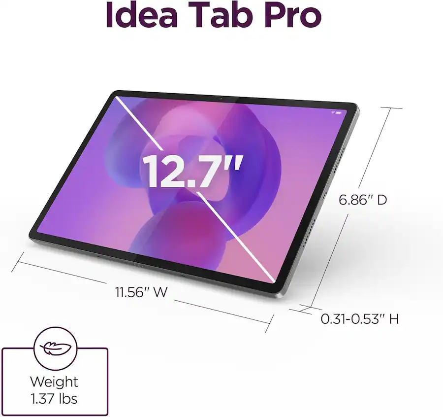 Lenovo - Idea Tab Pro with Tab Pen Plus & Folio Case - 12.7" 3K Tablet - 8GB RAM - 128GB UFS - Gray