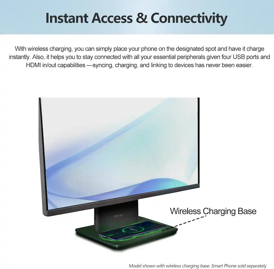 Lenovo - Upgraded - IdeaCentre 27" Touchscreen All-in-One - Wireless Charging Base - AMD Ryzen 5 - 32GB RAM - 2TB SSD - Adata 64GB USB Drive - Gray