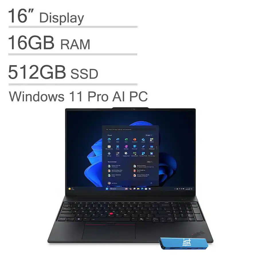 Lenovo - Upgraded - ThinkPad L16 16" WUXGA Business Laptop - AI PC - Intel Ultra 5 225U 2025 - 32GB RAM - 1TB SSD - Fingerprint - Win 11 Pro - Jet Black