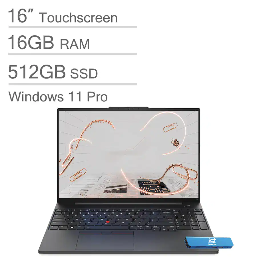 Lenovo - ThinkPad E16 Gen 1 16" Touch-Screen Laptop - Intel Core i7 - 16GB RAM - 512GB SSD - Backlit - Fingerprint - Win11Pro - IST HUB - Black