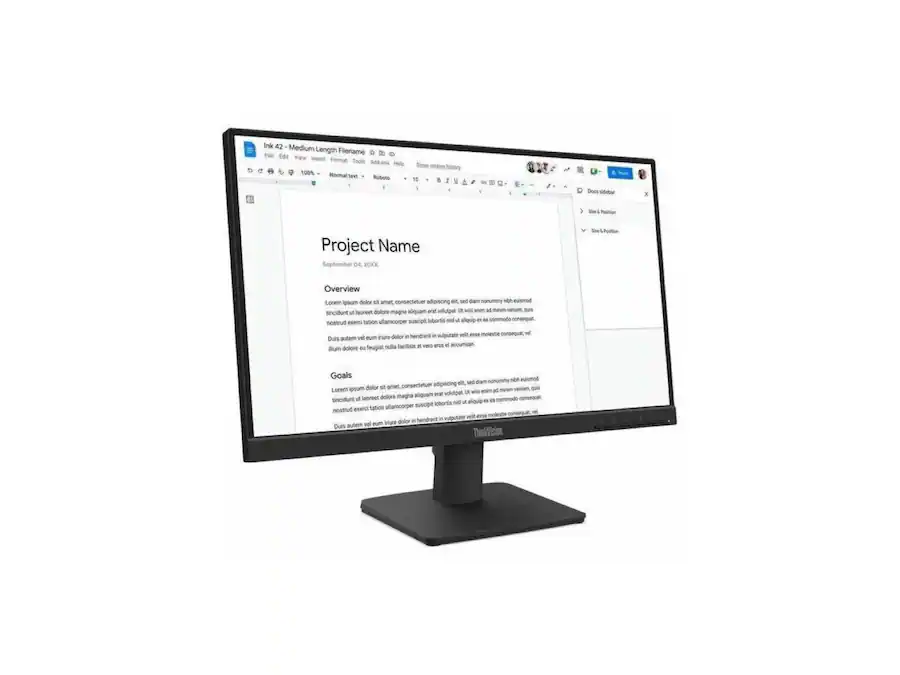 Lenovo - ThinkVision 21.5" IPS LED FHD 48Hz - 100Hz Monitor (HDMI, VGA) - Raven Black