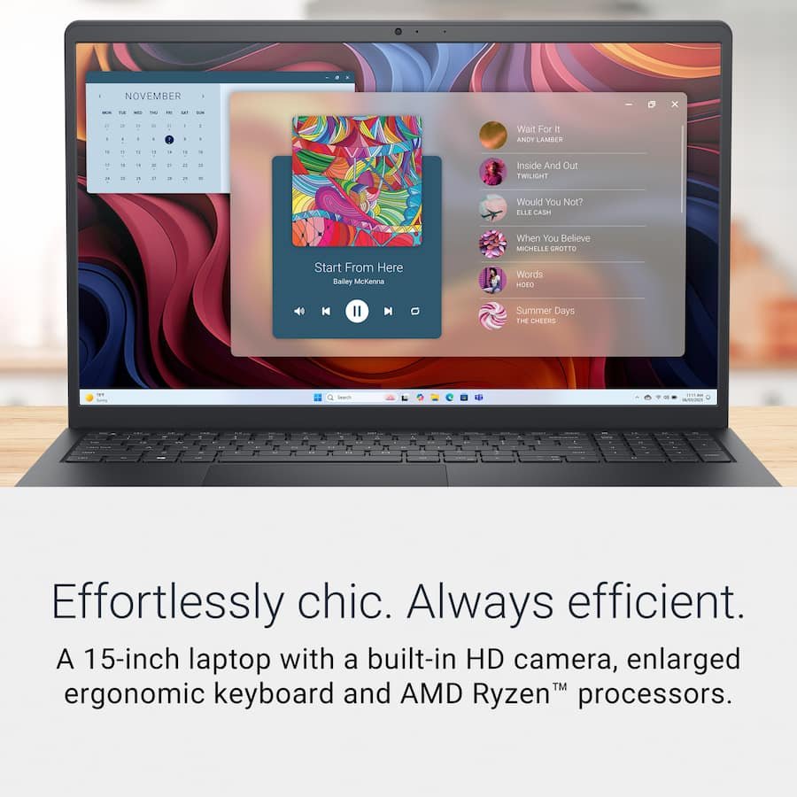 Dell - 15.6" 2K Touchscreen Laptop - AMD Ryzen 7 7000 Series-7730U 2023 - 16GB Memory - 512GB Storage - Carbon Black