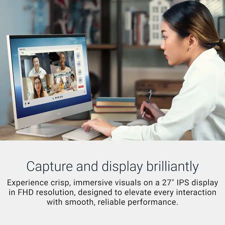 Dell - 27" 2K IPS Touchscreen All-in-One - Intel Core Ultra 7 Series 3 355 2026 - 32GB Memory - 2TB Storage - Copilot+ PC - Light Ash
