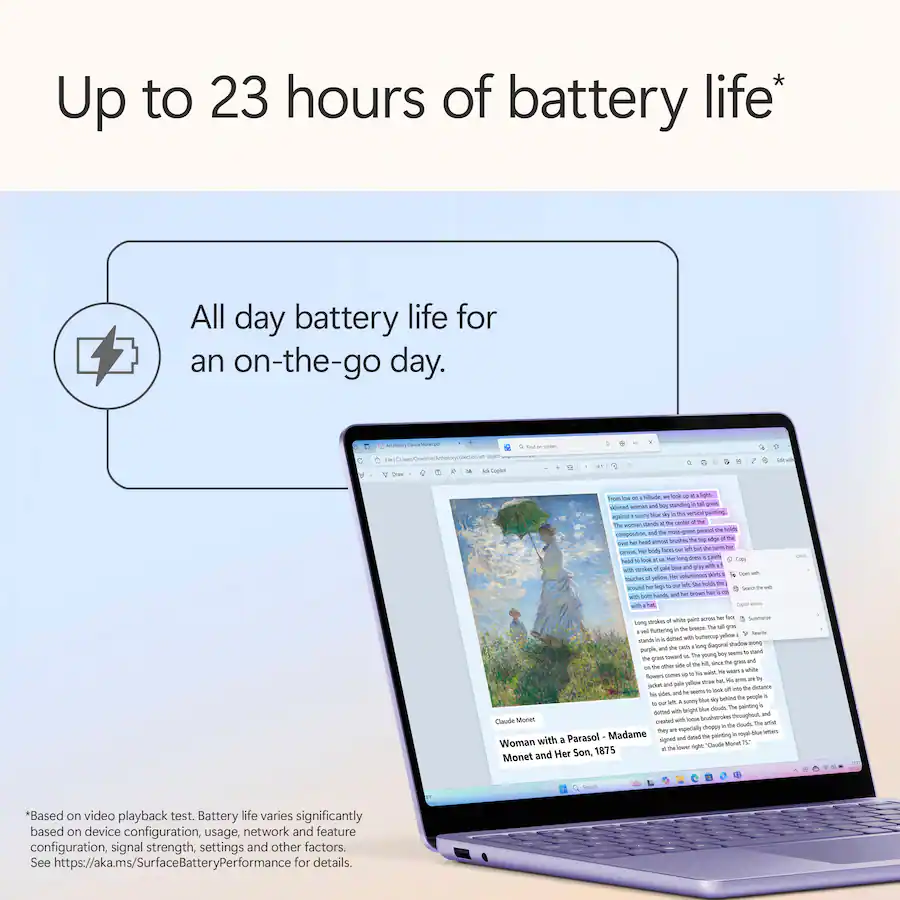 Microsoft - Surface Laptop - 13" 2K Touchscreen - Snapdragon X Plus 2025 - 16GB - 512GB Storage - Copilot+ PC - Violet