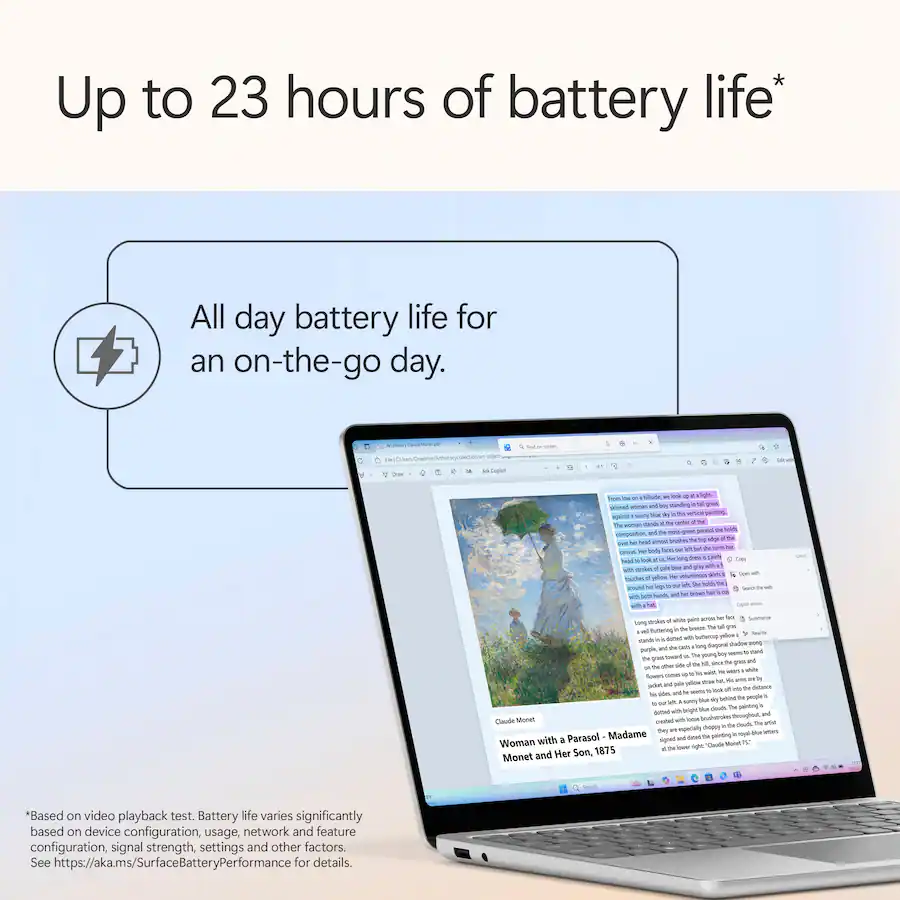 Microsoft - Surface Laptop - 13" 2K Touchscreen - Snapdragon X Plus 2025 - 16GB - 512GB Storage - Copilot+ PC - Platinum