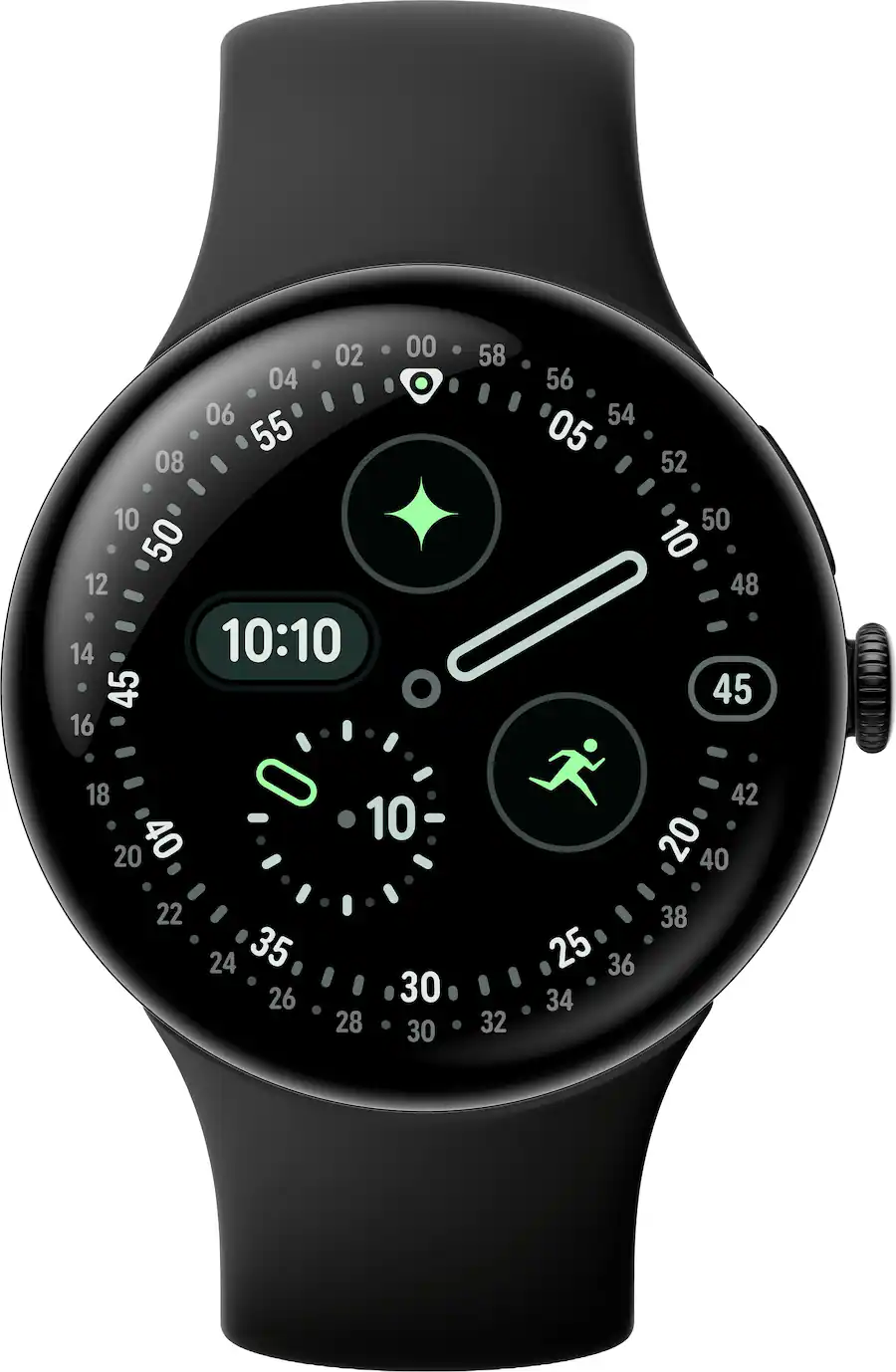 Google - Pixel Watch 4 (45mm) - LTE - Matte Black Case - Obsidian Band - (2025)