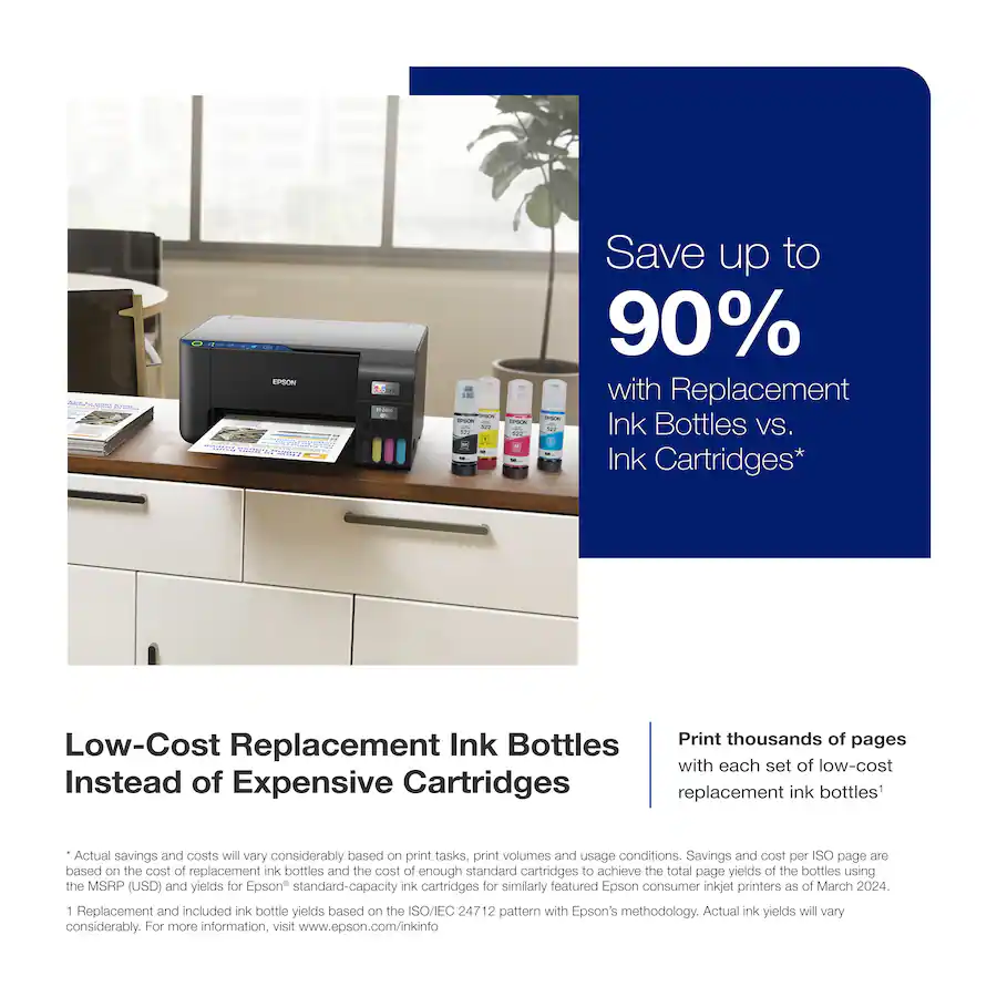 Epson - EcoTank ET-2400 Wireless Color All-in-One Cartridge-Free Supertank Printer with Scan and Copy - Black
