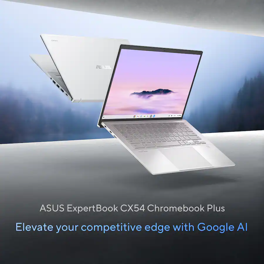 ASUS - ExpertBook CX54 14" 2K Chromebook Plus Touch Screen Laptop with Google AI - Intel Core Ultra 5 - 16GB Memory - 256GB SSD - Fog Silver