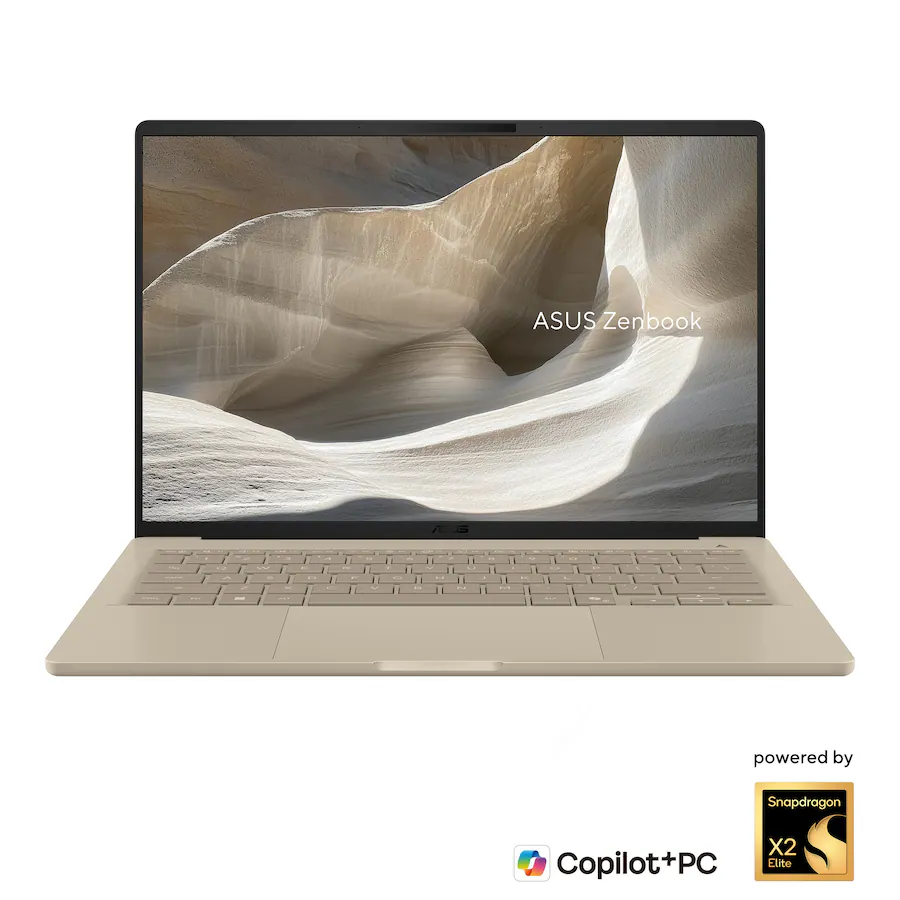 ASUS - Zenbook A14 14” OLED 2K Display - Snapdragon X2 Elite 2026 - 16GB Memory - 512GB Storage - Copilot+ PC - Zabriskie Beige