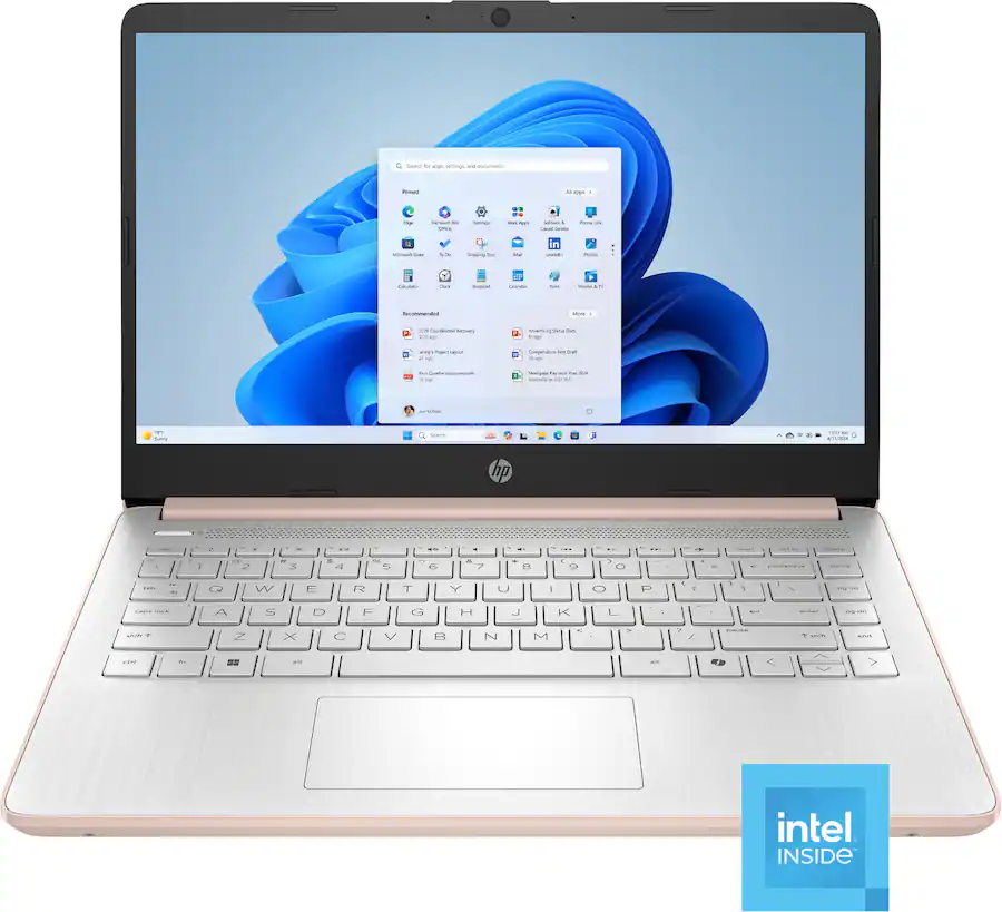 HP - 14" Laptop - Intel N150 Processor - 4GB Memory - 128GB UFS - Pale Rose Gold