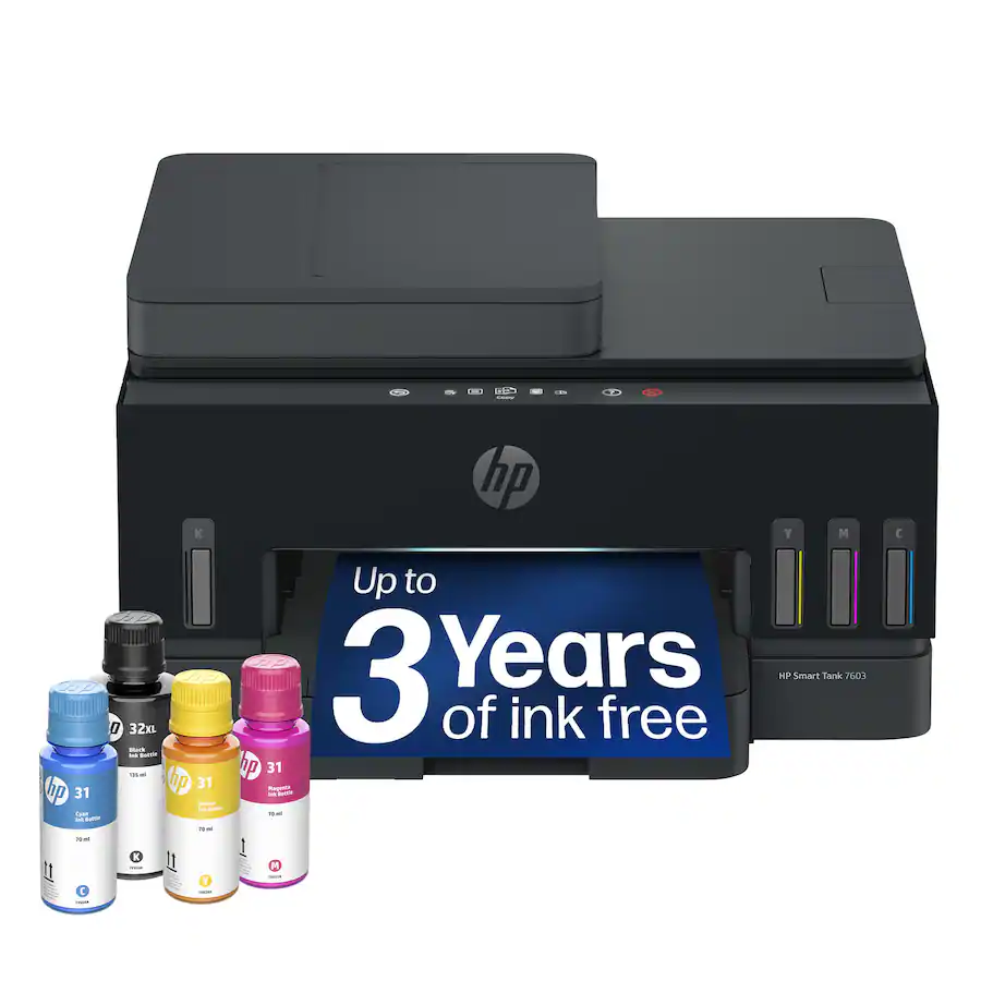HP - Smart Tank 7603 Wireless All-in-One AI-Enabled Cartridge-Free Supertank Inkjet Printer w/ Fax and 3 Yrs of Ink Included¹ - Basalt