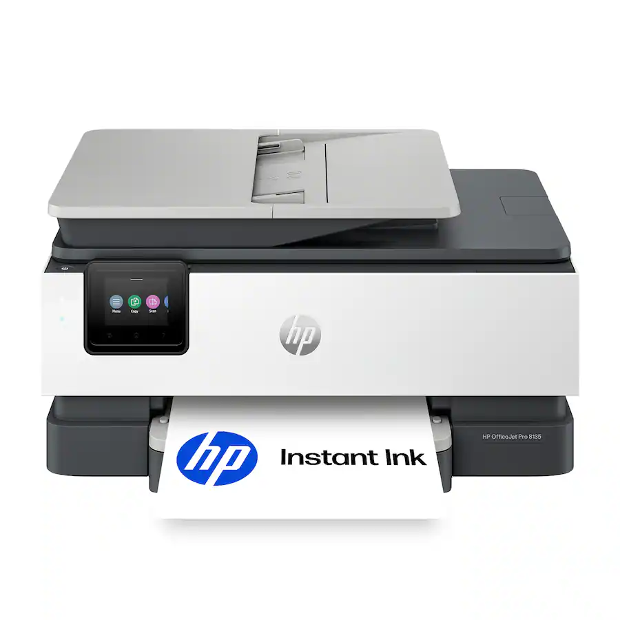 HP - OfficeJet Pro 8135 Wireless All-in-One Inkjet Printer, Scanner, Copier, AI-Enabled with 3 Months of Instant Ink - White