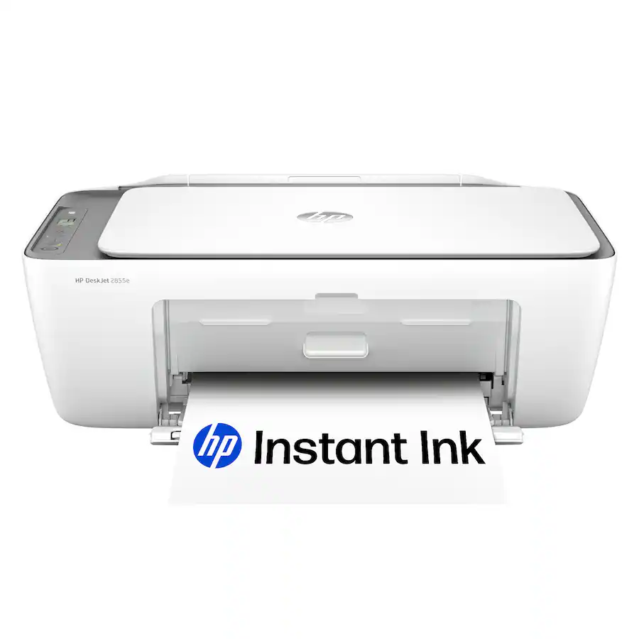 HP - DeskJet 2855e Wireless AI-Enabled All-in-One Inkjet Printer with 3 Months of Instant Ink - White