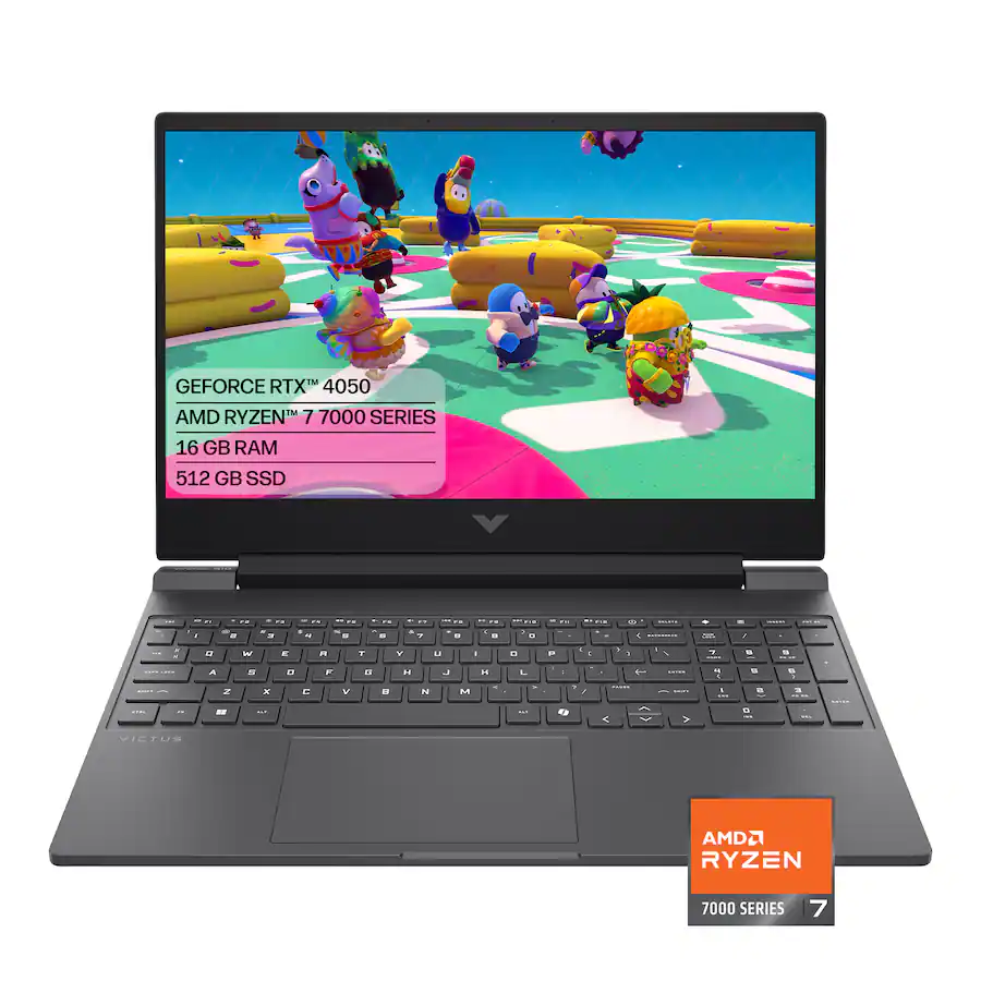 HP - Victus 15.6" 144Hz Full HD Gaming Laptop - AMD Ryzen 7 7445HS (2023) - 16GB Memory - NVIDIA GeForce RTX 4050 - 512GB SSD - Mica Silver