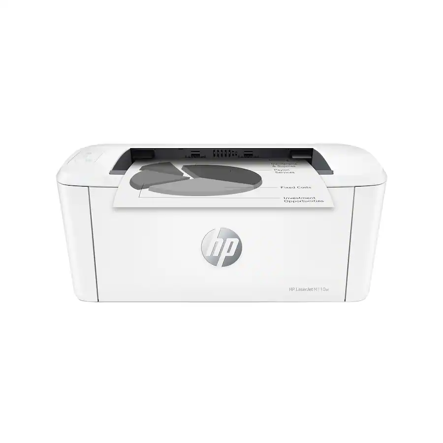 HP - LaserJet M110w Wireless AI-Enabled Black and White Laser Printer - White