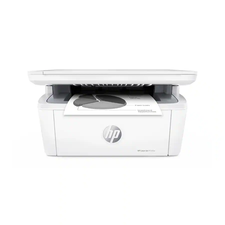 HP - LaserJet M140w Wireless AI-Enabled Black and White Laser Printer - White