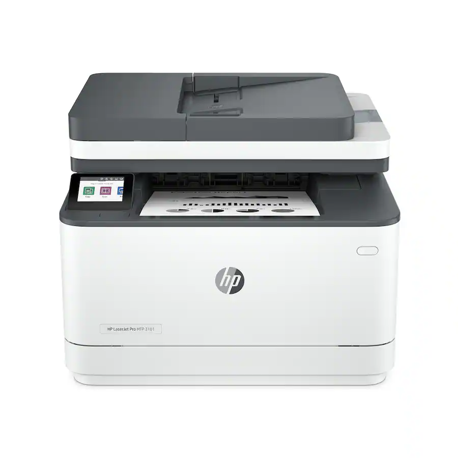 HP - LaserJet Pro MFP 3101sdw Wireless AI-Enabled Black-and-White All-in-One Laser Printer - White