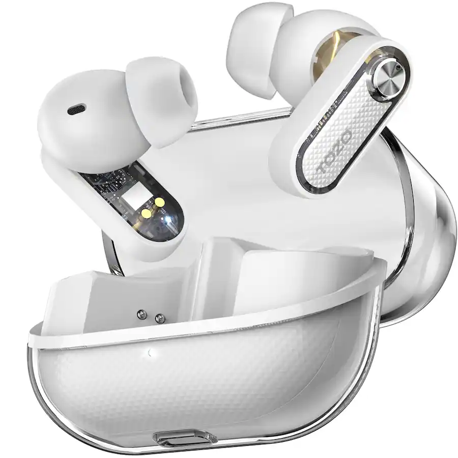 TOZO - AI Translation Noise Cancelling Earbuds, 100+ Languages, 70H, AI Clear Calls ENC Mic, Stereo Bass App-32EQ, Waterproof - White