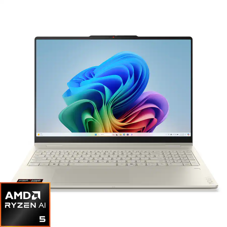 Lenovo - Yoga 7a 2-in-1 16" 2K LCD Touchscreen Laptop - AMD Ryzen AI 5 430 2026 - 16GB Memory - 512GB SSD - Copilot+ PC - Seashell