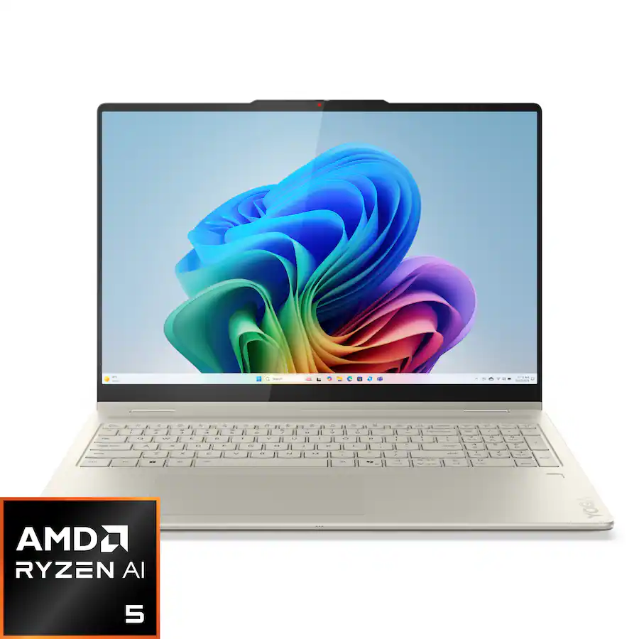 Lenovo - Yoga 7 2-in-1 - Copilot+ PC - 16" 2K LCD Touchscreen Laptop - AMD Ryzen AI 5 340 2025 - 16GB Memory - 512GB SSD - Seashell