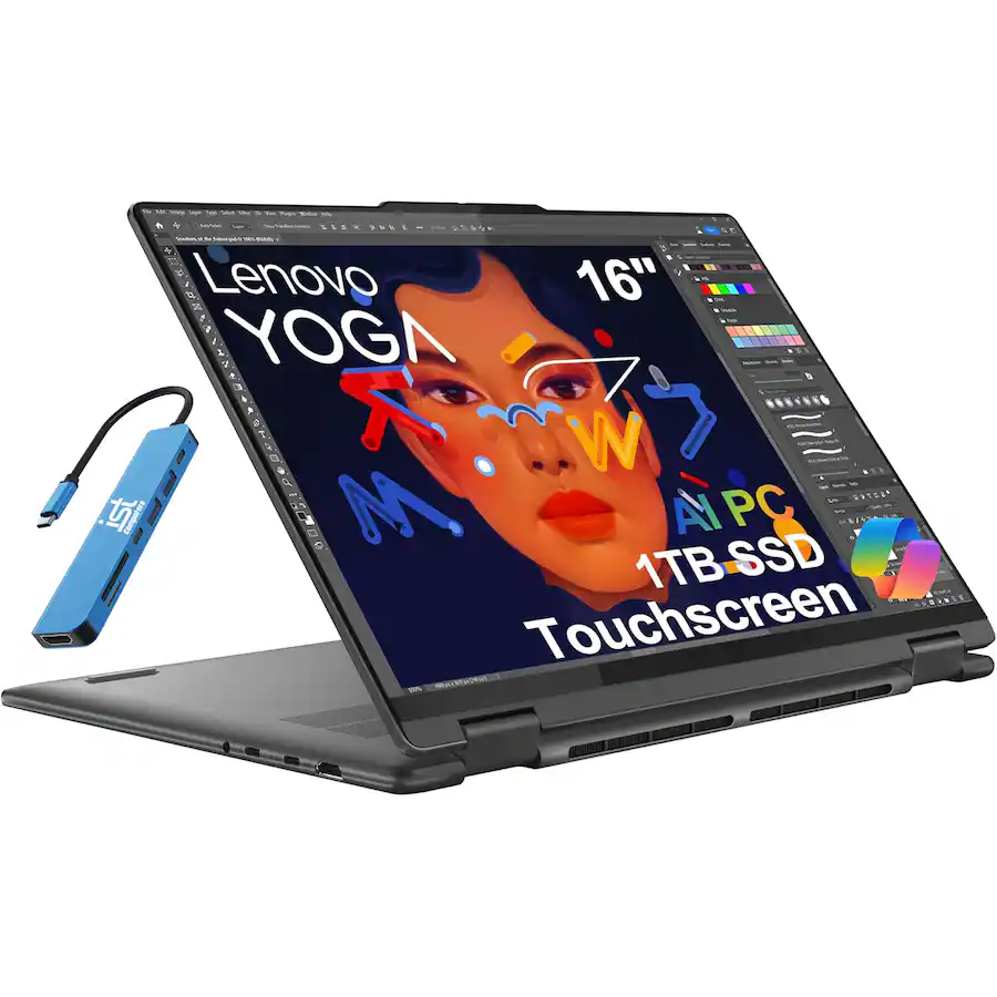 Lenovo - Yoga 7i 2-in-1 16" WUXGA Touchscreen Laptop - Intel Core Ultra 7 155U 2023 - 16GB Memory - 1TB SSD - IST HUB - Storm Grey