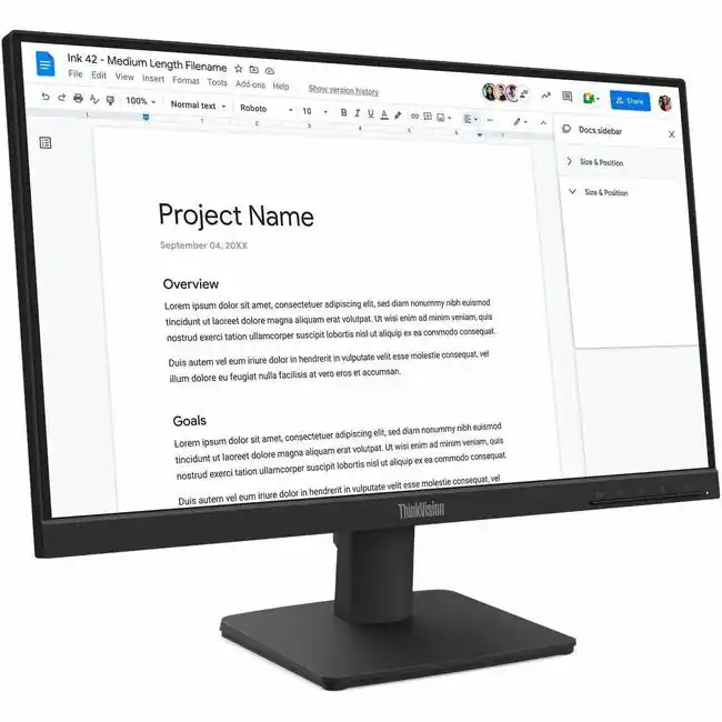 Lenovo - ThinkVision S22-4e 22" Class Full HD LED Monitor - 16:9 - 21.5" Viewable - In-plane Switching (IPS) - Raven Black