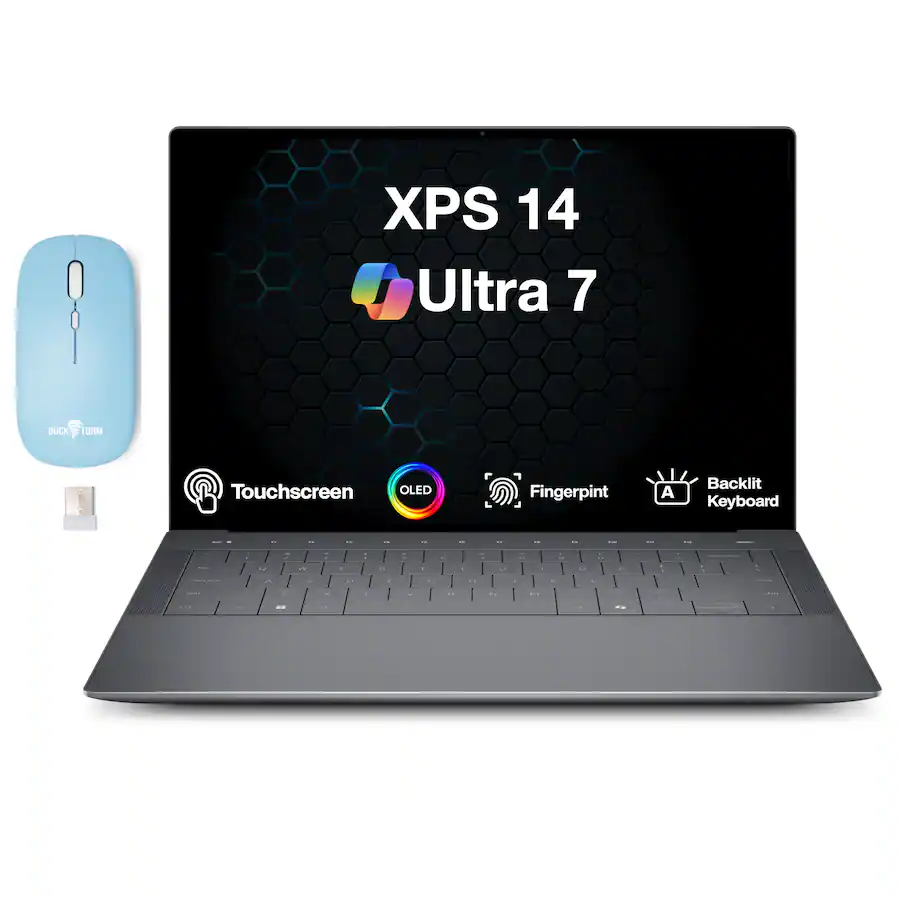 Dell - XPS 14 DA14250 Laptop 14.5 3.2K Display (Ultra 7-255H, 16GB, 1TB SSD, Win 11 Home) w/Dockztorm Wireless Mouse - Graphite