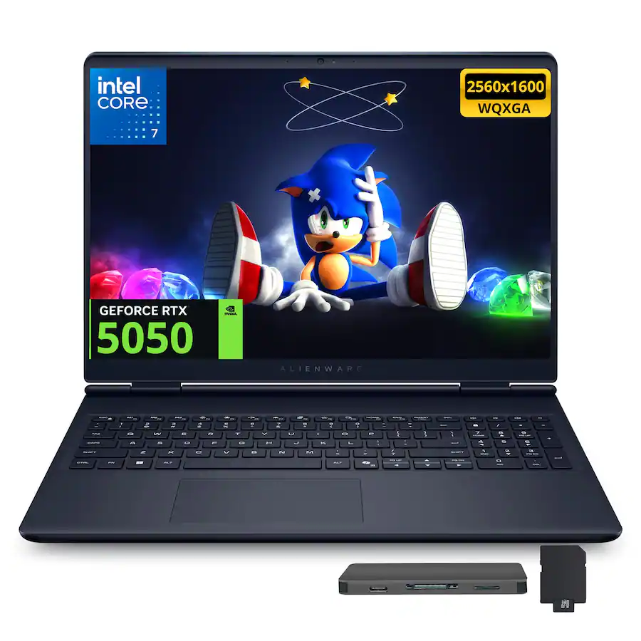 Dell - Upgraded - Alienware 16 16" Gaming Laptop,Intel Core 7 240H,RTX 5050,32GB RAM,1TB SSD+1TB Docking,Backlit,Win 11 Pro - Blue