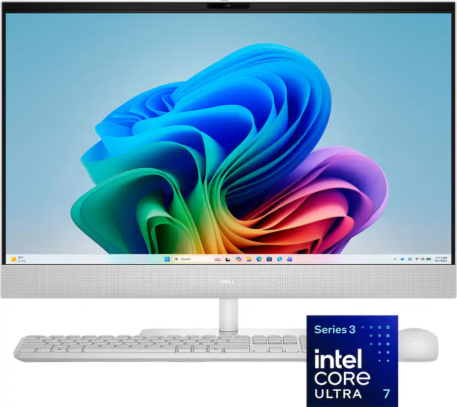 Dell - 27" 2K IPS Touchscreen All-in-One - Intel Core Ultra 7 Series 3 355 2026 - 16GB Memory - 1TB Storage - Copilot+ PC - Light Ash