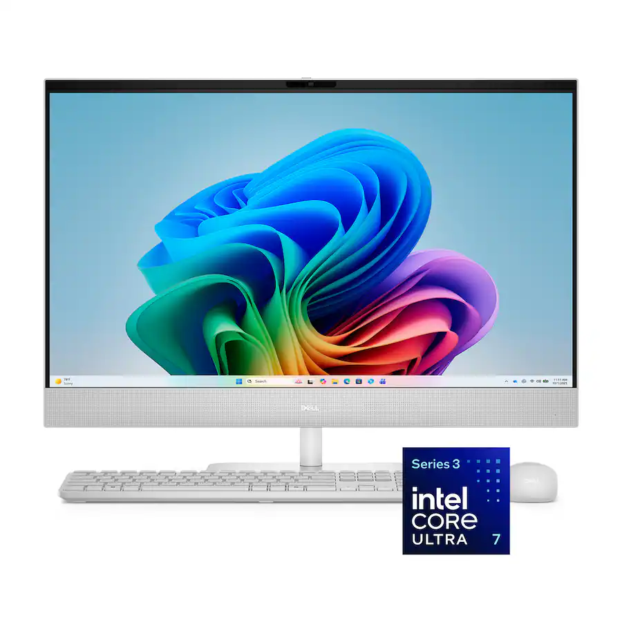 Dell - 27" 2K IPS Touchscreen All-in-One - Intel Core Ultra 7 Series 3 355 2026 - 32GB Memory - 2TB Storage - Copilot+ PC - Light Ash