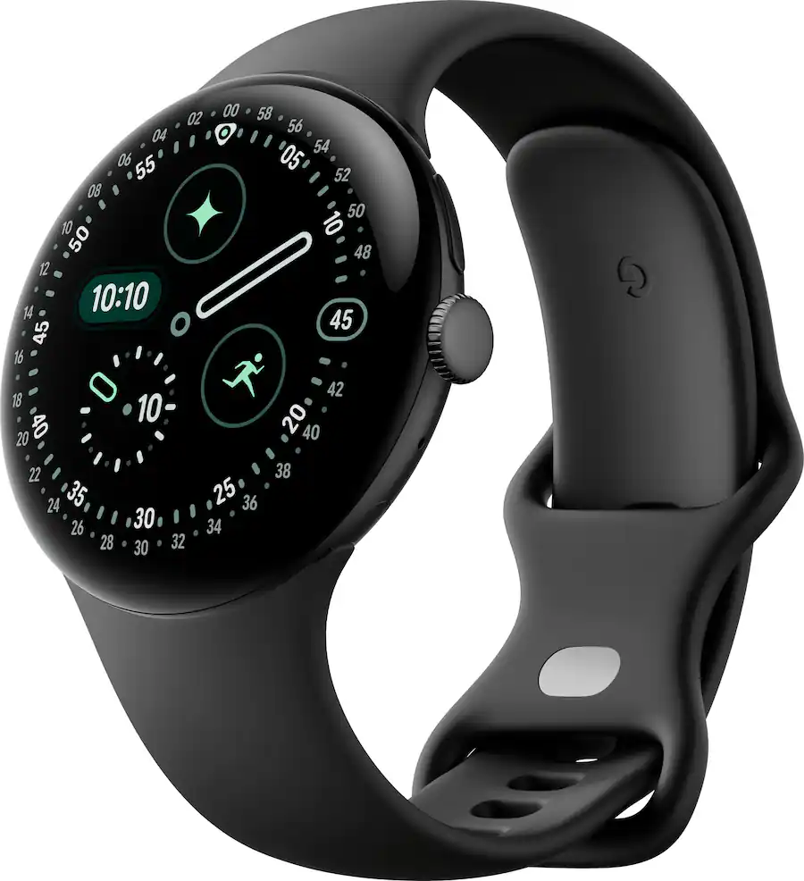 Google - Pixel Watch 4 (45mm) - LTE - Matte Black Case - Obsidian Band - (2025)