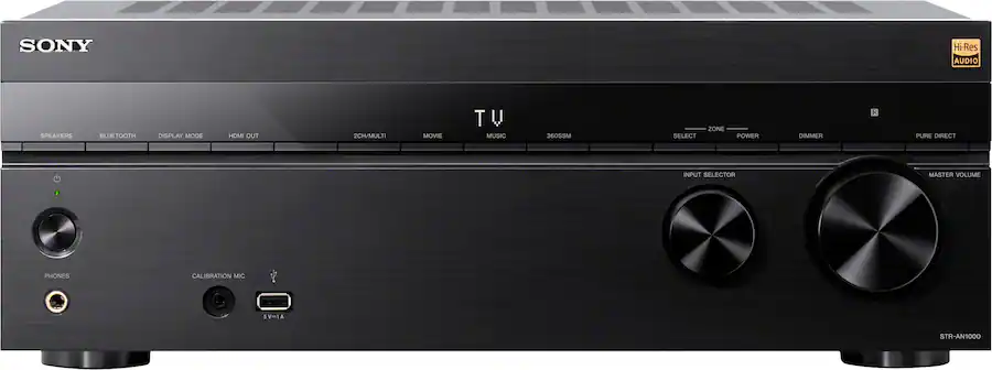 Sony - STR-AN1000 7.2 Channel Dolby Atmos & Dolby Vision 8K HDR Network A/V Receiver - Black